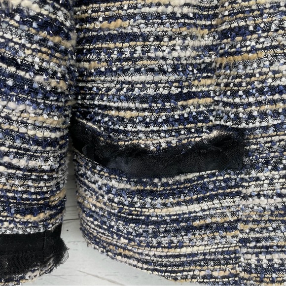 🍁 INC International Concepts Tweed Blazer with Lace Trim Jacket Coat sz Large - Picture 3 of 6